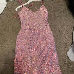 windsor pink backless dress